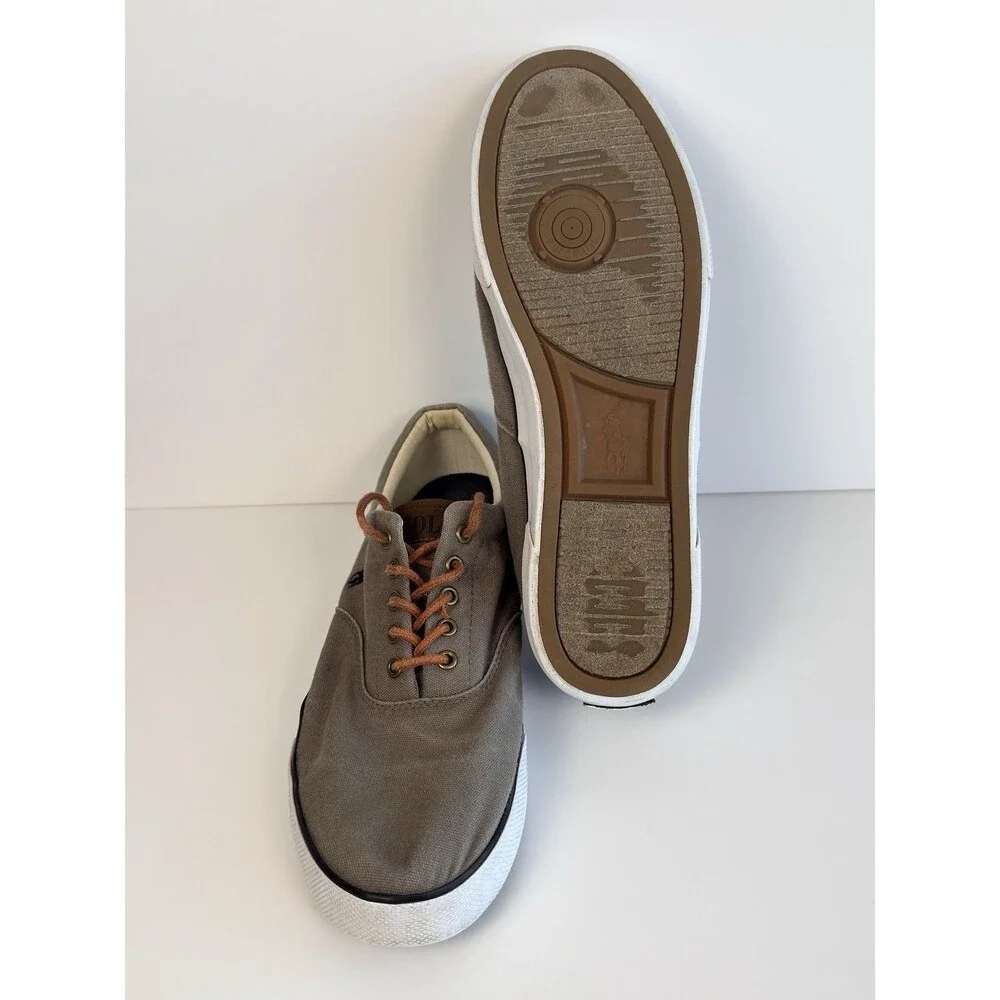 Polo Ralph Lauren Mens ForestMont 2 Low Top Canvas Trainers Soft Grey Size 13 D